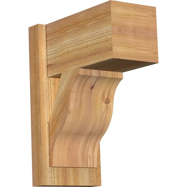 Ekena Millwork Funston Block Rough Sawn Outlooker, Western Red Cedar, 8"W x 14"D x 18"H OUT08X14X18FST05RWR - main
